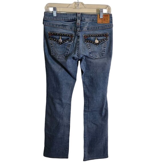 True Religion Billy Studded Jeans Flap Studded Pockets Made On USA Size 26 - Picture 2 of 9